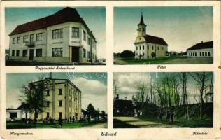 1940 Udvard, Dvory nad Zitavou; Fő tér, templom, kálvária, hengermalom, fogyasztási szövetkezet üzlete, vendéglője és saját kiadása / main square, church, calvary, mill, cooperative shop and restaurant (fa)