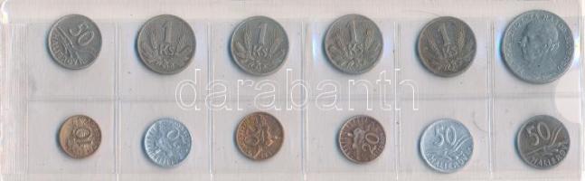 Szlovákia 1939-1943. 10h-5K (12xklf), közte 1941. 20h bronz + 1942. 1K Cu-Ni (2xklf: nyitottabb és zártabb négyes az évszámban) T:AU-VF Slovakia 1939-1943. 10 Halierov - 5 Korún (12xdiff), within 1941. 20 Halierov bronze + 1942. 1 Koruna Cu-Ni (2xdiff: opened and closed "4" in the year) C:AU-VF