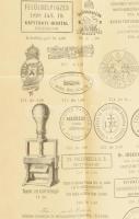 cca 1900 Első Magyar Ruggyanta-bélyegző-gyár és Véső-intézet, Geduldiger Hugó, Bp., VI., Váczi-körút...