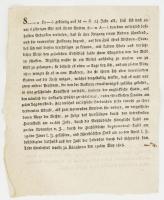 1818 Ráckeve, rögtönbírósági ítélet férjét megmérgező asszonyról, magyar és német nyelvű hirdetmény,...