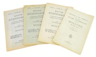 A Budapesti X. ker. Kőbányai M. Kir. Állami Főgymnázium nyolcadik értesítője. 1914-1915. tanév. Bp., 1915., Pritz Ármin. Kiadói papírkötés. + 1929-1932 Magyar Középiskola folyóirat 3 száma