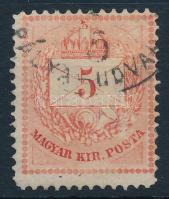 1874 5kr gyöngyjavítással (ex Lovász)