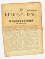 1948 Regényújság I. évfolyam 1. szám, benne: A süllyedő hajó, írta: Szántó György, kissé foltos, javított