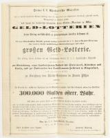 1859 Großen Geld-Lotterie, k. k. Lotto-Gefälls-Direction in Wien / Osztrák állami sorsjáték hirdetmé...