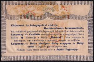 cca 1940 Kaposvár, Losonczy Vince Gyógyszertára a Megváltóhoz receptboríték, benne recepttel, hátold...
