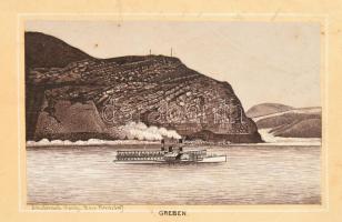 cca 1880-1900 Vaskapu, Orsova-Kazán, Eisernes Thor. 12 db képet tartalmazó leporelló, kissé sérült, ...