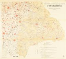 1940 Erdélynek és Magyarország keleti részeinek néprajzi térképe az 1930-1939. évi népszámlálás alapján. 1 : 750.000. Bp., M. Kir. Honvéd Térképészeti Intézet, jó állapotban, 70x63 cm