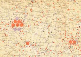 1940 Erdélynek és Magyarország keleti részeinek néprajzi térképe az 1930-1939. évi népszámlálás alap...