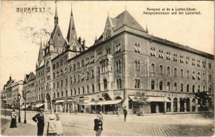 1909 Budapest VIII. Kerepesi út és Luther udvar, Munkácsy kávéház, üzletek (r)