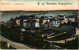 1912 Budapest XI. Lágymányos, víztározó már kész, a Gellért szálló még nem épült meg (EK)