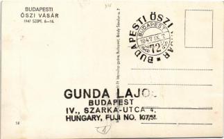 1947 Budapest XIV. Budapesti Őszi Vásár, pénztárak + So. Stpl