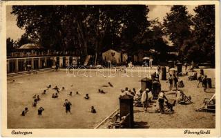 1938 Esztergom, Fövenyfürdő, strand, fürdőzők