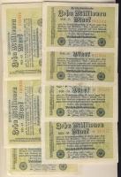 Német Birodalom / Weimari Köztársaság 1923. 10.000.000M (7x) közte egymás utáni ill. közeli sorszámokkal T:II,III