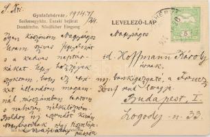 1914 Majláth Gusztáv Károly (1864-1940) erdélyi püspök autográf képeslapja Gyulafehérvárt ábrázoló