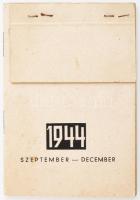 1944 A Dr. Wander gyógyszergyár naptárfüzete a szept-dec időszakra, termékei reklámjával. Szép állapotban Egy-két ceruzás bejegyzéssel