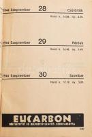 1944 A Dr. Wander gyógyszergyár naptárfüzete a szept-dec időszakra, termékei reklámjával. Szép állap...