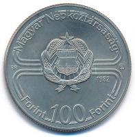 1982. 100Ft Cu-Ni "Labdarúgó világbajnokság 1982" T:UNC Adamo EM68