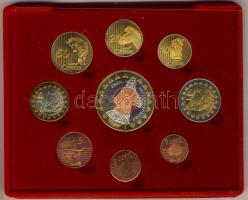 Izland 2004. 1c-5€ 9klf db próbaveret, dekoratív szettben T:BU Tanúsítvánnyal! Csak 5000db...