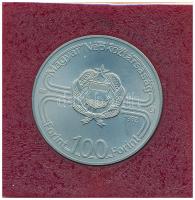 1982. 100Ft Cu-Ni "Labdarúgó világbajnokság 1982" műbőr tokban, tanúsítvánnyal T:UNC Adamo...