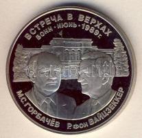 Szovjetunió 1989. "Gorbacsov látogatása az NSZK-ban" ffém emlékérem T:PP Eredeti díszdobozban, tanúsítvánnyal!