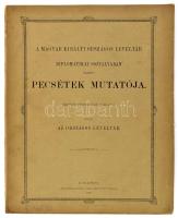 1889 Bp., A Magyar Királyi Országos Levéltár diplomatikai osztályában őrzött pecsétek mutatója, 12 fénynyomatú táblával, kiadja: Országos Levéltár. Papírkötésben.