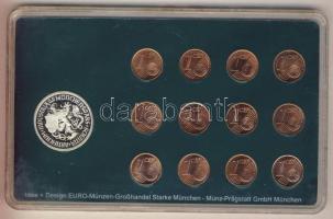 NSZK 2003(1999-2002). 1c (12x) Euró-övezet érméi + "München-vásárváros" ffém emlékérem köz...