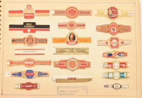 Nagy szivarcímke gyűjtemény, 3 albumba ragasztva, illetve dobozban, vegyes