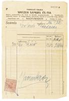 1922 Spitzer Sámuel és fia nagyváradi marhasó árudájának fejléces számlája
