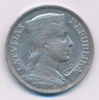 Lettország 1929. 5L Ag T:XF,VF karcok Latvia 1929. 5 Lati Ag C:XF,VF scratches Krause KM#9