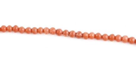 Mediterrán korall nyaklánc 4,2-5mm, 58 cm, mágneses kapocs