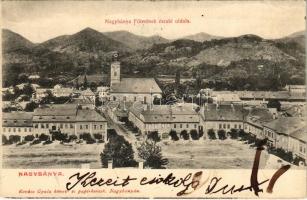 1907 Nagybánya, Baia Mare; Fő tér északi oldala, üzletek. Kovács Gyula kiadása / main square, shops