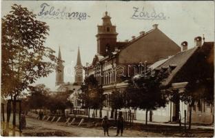 ~1910 Felsőbánya, Baia Sprie; utca és zárda / street and nunnery. photo (EK)