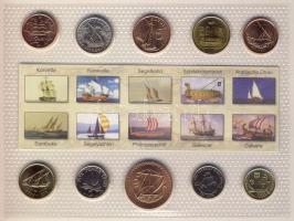 "Hajók" szett, benne 10 ország pénzérméi, egész világ T:1