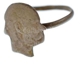 Osztrák-Magyar Monarchia ~1914-1918."Ferenc József" jelzett Ag gyűrű (2,15g/0.800/63-as méret) Austro-Hungarian Monarchy ~1917-1918. "Franz Joseph" metal ring (2,15g/0.800/size 63)