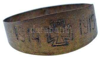 Német Birodalom ~1917. "1914-1917" bronz gyűrű (142mm) German Empire ~1917. '1914-1917" bronze ring (142mm)