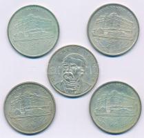 1993. 200Ft Ag "MNB" (4x) + 1994. 200Ft Ag "Deák" T:AU,XF patina Adamo F13, F13.1