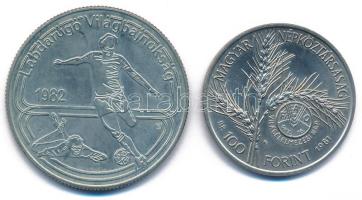 1981. 100Ft Ni "FAO I. - Világélelmezési nap" + 1982. 100Ft Cu-Ni "Labdarúgó Világbajnokság 1982" T:BU,AU