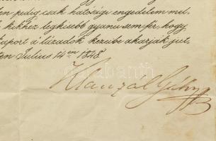 1848. júl. 14. Bp., Klauzál Gábor (1804-1866) politikus, a Batthyány-kormány földművelés-, ipar- és ...