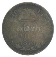 1870KB 10kr Ag "Váltó Pénz" T:F patina Adamo M10.1