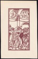 cca 1930 Divéky József (1887-1951): Keringő. Fametszet, papír, jelzett, 22x14,5 cm