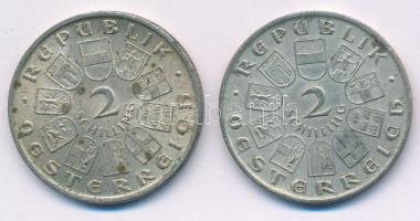 Ausztria 1928. 2Sch Ag "100 éve halt meg Schubert" + 1929. 2Sch Ag "Dr. Theodor Billr...