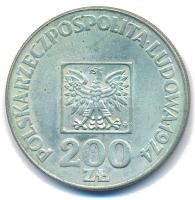 Lengyelország 1974. 200Zl Ag "30 éves a Népköztársaság" T:AU patina Poland 1974. 200 Zloty...