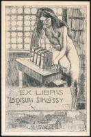 Nagy Sándor (1869-1950): Ex libris Ladislai Siklóssy, Klisé, papír, jelzett a klisén, 10×7 cm