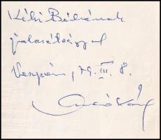 1974 Andruskó Károly (1915-2008): Újévi üdvözlet. Linómetszet, hátoldalon dedikált, 15x11 cm