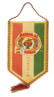 1982 Magyar Labdarúgó Szövetség (MLSZ) zászló, a hátoldalon Mundial 82 Espana címkével, 21x13 cm