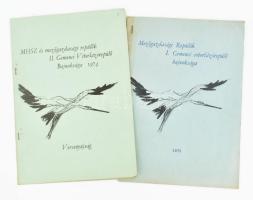 1973-1974 Mezőgazdasági Repülők I. Gemenci vitorlázórepülő bajnoksága 1973 és MHSZ és Mezőgazdasági Repülők II. Gemenci vitorlázórepülő Bajnoksága 1974 füzetek