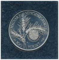 1981. 100Ft Ni "FAO I. - Világélelmezési nap" fekete műbőr tokban, tanúsítvánnyal T:PP Adamo EM66