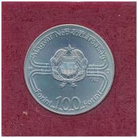 1982. 100Ft Cu-Ni "Labdarúgó világbajnokság 1982" dísztokban (fólián szakadás) T:UNC Adamo...