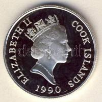 Cook-szigetek 1990. 10$ Ag "Olimpia-futás" T:PP Díszdobozban!
