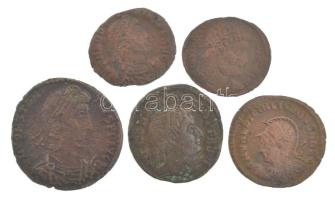 Római Birodalom 5db klf bronz érméből álló tétel T:VF,F Roman Empire 5pcs of diff bronze coin lot C:VF,F